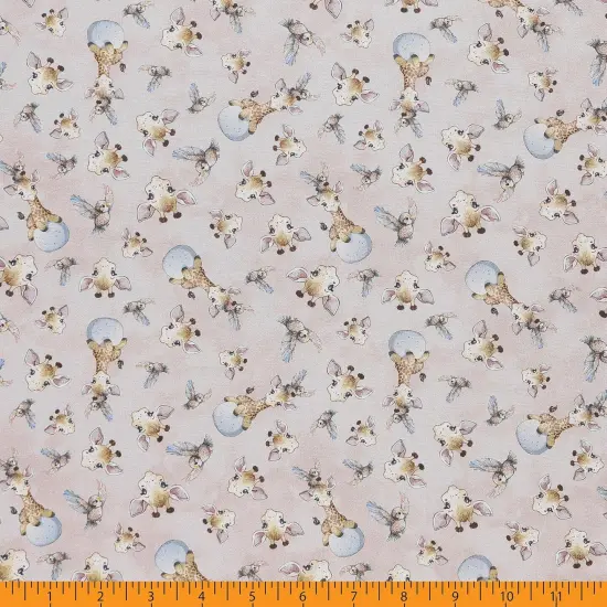 Mook Fabrics Safari Buddies Cotton Fabric [45in. Wide] - By The Yard Giraffe Tan {3}