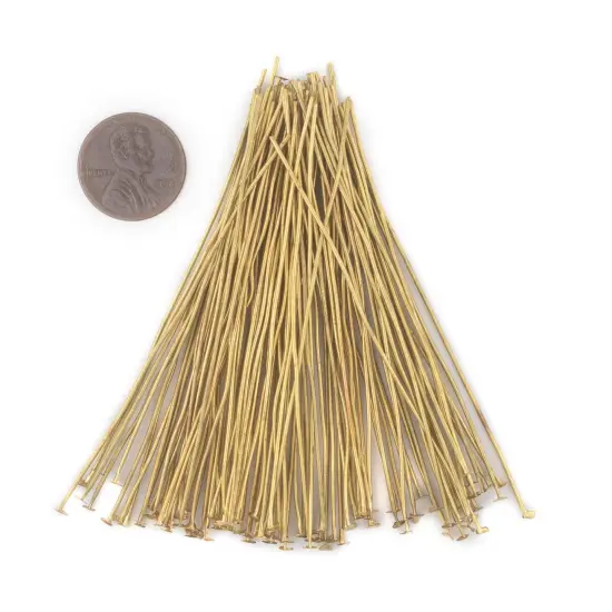 The Bead Chest Brass 21 Gauge 3 Inch Head Pins (Approx 100 pieces) {2}
