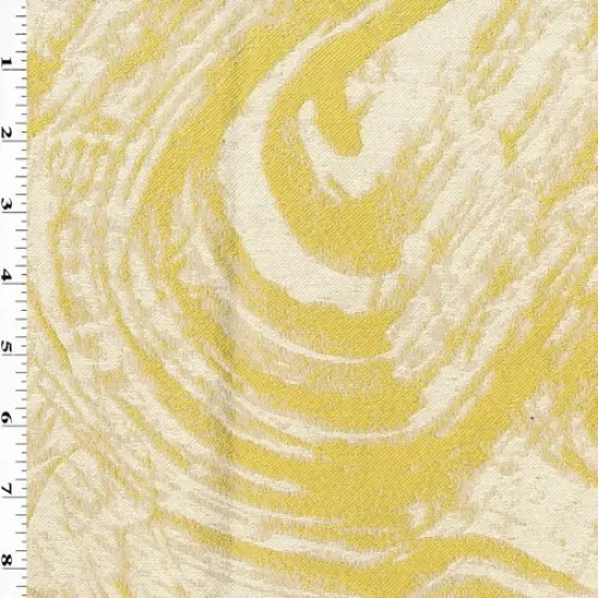 Honey Yellow/Ivory Marble Jacquard Decorating Fabric By the Yard {1}