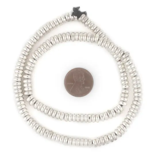 The Bead Chest Shiny Silver Smooth Rondelle Beads (6mm) {2}