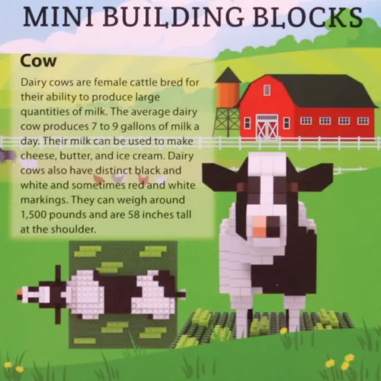 Mini Building Blocks - Farm Series - Cow {3}