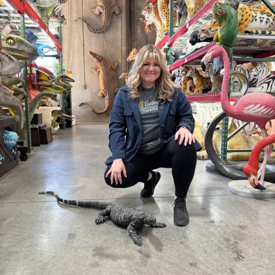 Lace Monitor Life Size Statue {3}