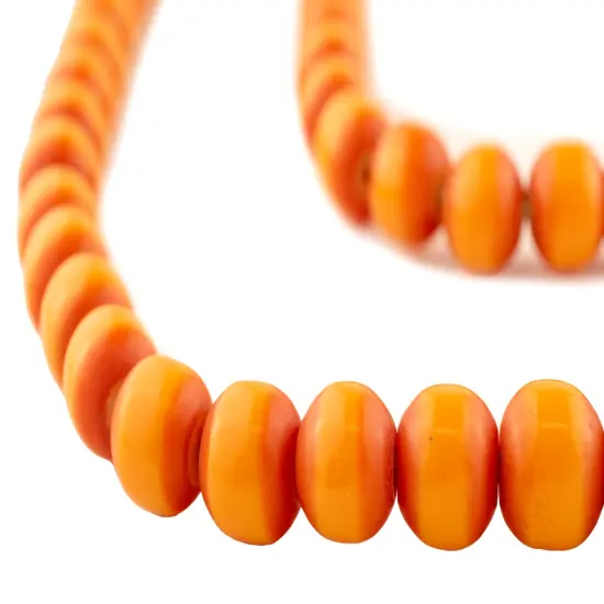 The Bead Chest Tangerine Kenya Amber Resin Beads 12mm African Orange Round Large Hole 30 Inch Strand Handmade {1}
