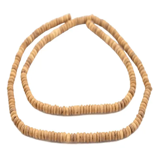 The Bead Chest Brown Bone Donut Beads 3x6mm Heishi 24 Inch Strand {3}