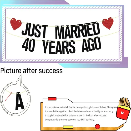 Just Married 40 Years Ago Banner {2}