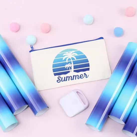 Gradient HTV Vinyl - 6sheets 12 x 10 Inches Blue Ombre HTV Iron on Vinyl Gradient {4}