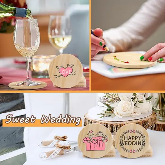 36 Pcs Unfinished Wood Coasters {3}