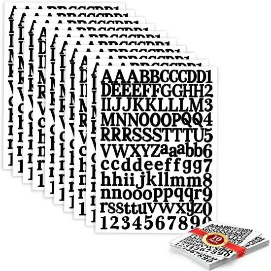 1210 Pieces 10 Sheets Letter Stickers Self-Adhesive Vinyl {1}