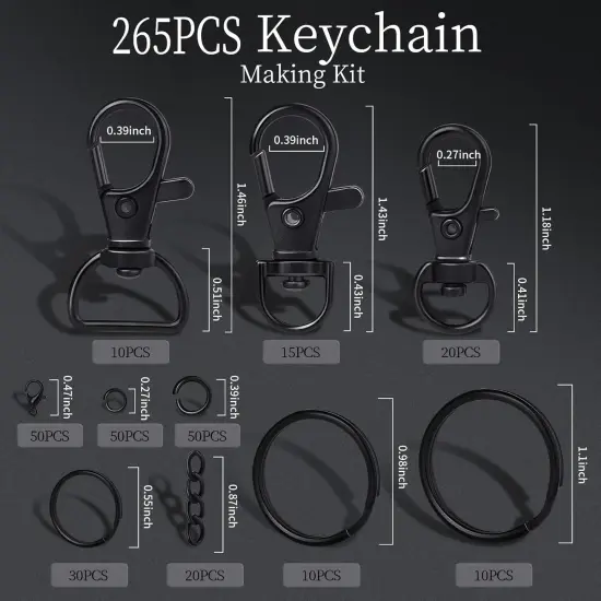 Lobster Claw Clasps & Jump Ring for Jewelry Making, Black {2}