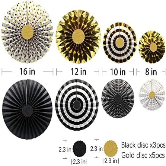 Happy Anniversary Banner Party Hanging Paper Fans Decoration {5}