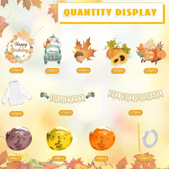 Little Pumpkin Party Decorations, Banner and Autumn Party Hanging Swirls Decorations {3}