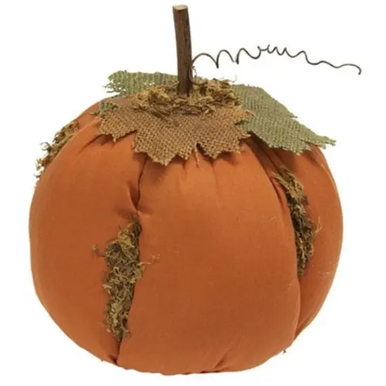 Weighted Fabric Pumpkin with Stick Stem for Fall Table Decor {3}