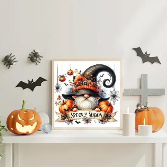 Halloween Diamond Art Kits for Adults,5D Gnome Diamond Art for Beginners,DIY Full Drill Diamond Painting Kit,Home Wall Decor Diamond Painting (13.78x13.78 Inch) {2}