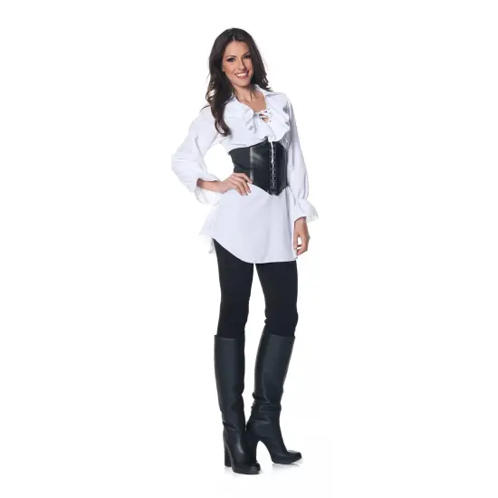 Pirate Adult Costume White Laced-Front Blouse {1}