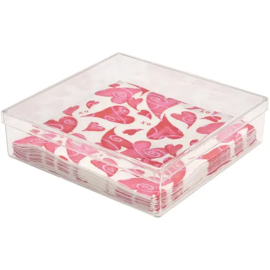 Pioneer Plastics 062C Clear Square Plastic Container, 5.25" W x 5" D x 1.375" H {6}