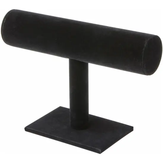 Plymor Black Velvet T-Bar Bracelet Display Stand, 7.25" W x 5" H {1}