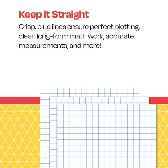 School Smart Graph Paper Pad, 8-1/2 x 11 Inches, 1/4 Inch Ruling, 50 Sheets, Pack of 12 Pads {4}