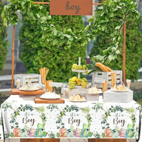 3pcs Dinosaur Baby Shower Tablecloth {4}