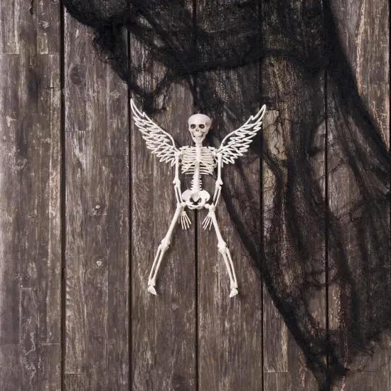16.1" Halloween Skeleton w/Wings Decorative Figurine {3}