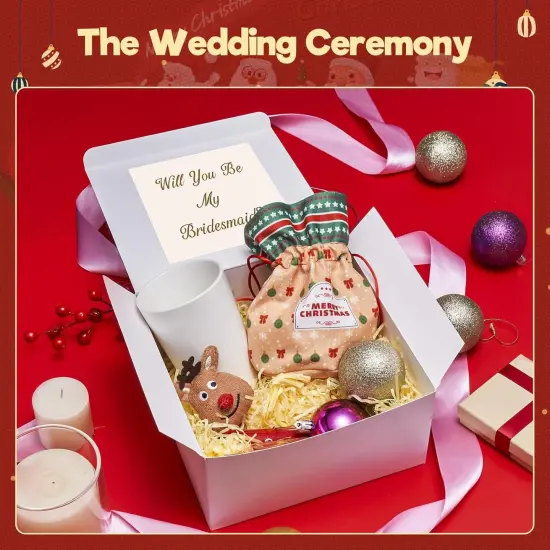 Gift Box 50 Pack White Gift Boxes with Lids, DIY Bridesmaid Proposal Box, Recyclable,Foldable Box for Wedding, Birthday Party {3}