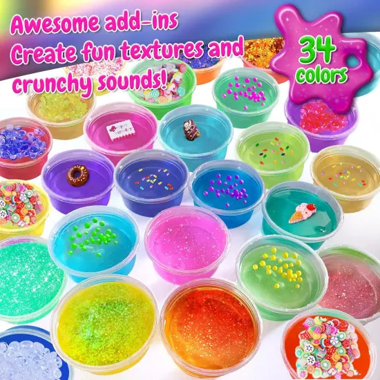 34 Cup DIY Butter & Crystal Slime Making Kit {4}