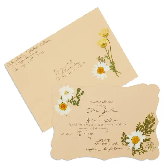 50 Pack Cards and Envelopes 5x7 In for Special Occasions, Wedding, Birthday, Baby Shower Invitations (Blank Inside, Brown Kraft Paper, Fancy Bracket Design) {4}