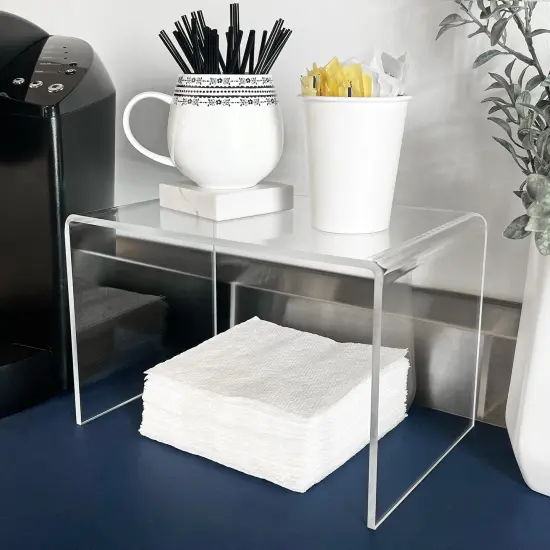 Plymor Clear Acrylic Small Rectangular Display Riser, 7" H x 10.5" W x 7" D (1/4" thick) {3}