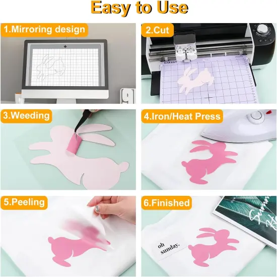 HTV Heat Transfer Vinyl Bundle: 75 Pack 12" x 10" Iron on Vinyl for T-Shirt, 57 Assorted Colors {5}