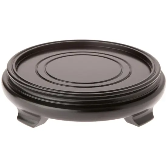 Plymor Black Round Wood Veneer Footed Display Base, 8.375" W x 8.375" D x 1.75" H (7" Display Diameter) {1}