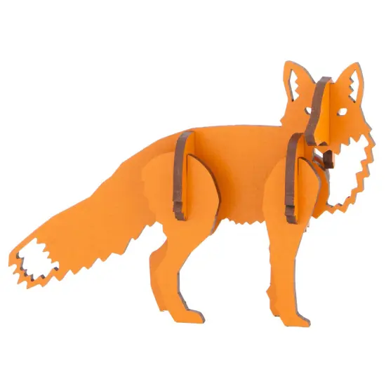 Little & Wood: Woodlet: Small - Curious Fox - Orange 3D Wooden Kit-Set, Animal Puzzle, Easy Assembly, Pop Build Fun, Sustainably Sourced, Ages 6+ {1}