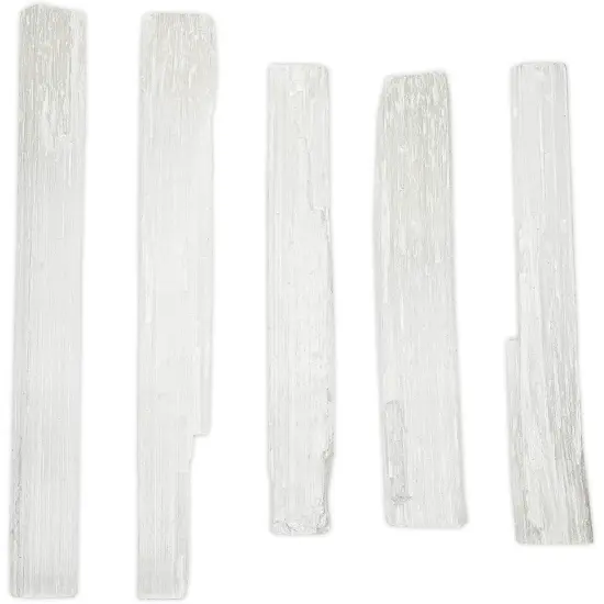 5 Pieces Selenite Wand, Large Crystals and Healing Stones Stick, 6-8 inches White {1}