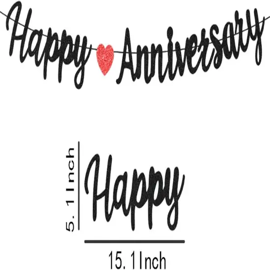 Black Happy Anniversary Banner {2}
