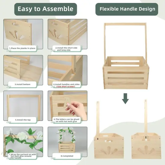 Wooden Baby Shower Crate Closet, Personalized DIY Storage Crate Hamper Set with Baby Announcement Sign, Hangers, Letter Lights Garland {4}