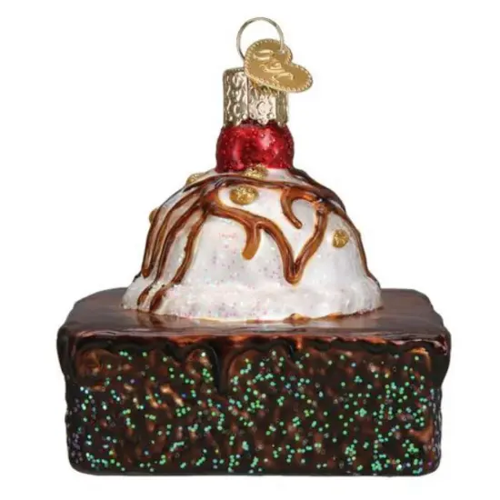 Old World Christmas 3.0 Inch Brownie A La Mode Tree Ornament , Chocolate Treat Ornament {1}