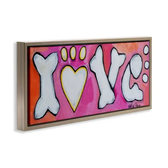 Stupell Industries Love with Bone Letters Floating Frame By Nettie Price {3}
