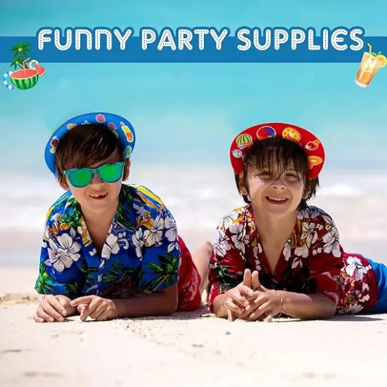 DIY Foam Visors for Kids with Summer Stickers Summer Party Crafts for Kids {5}