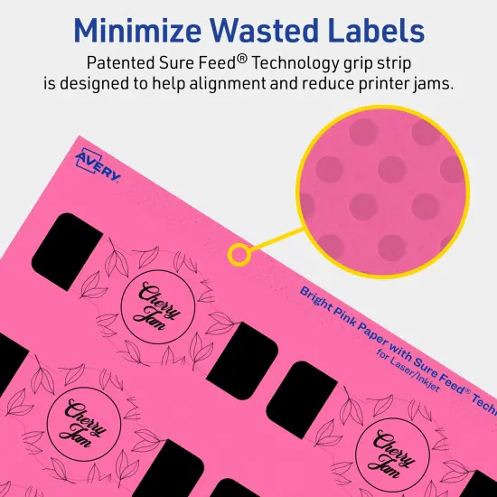 Avery Bright Pink Paper Labels, 1.5" x 3.5" Wraparound {4}