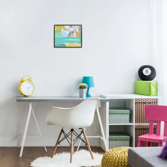 Stupell Industries Wild Animals in Patterned Jungle Framed Giclee By Carla Daly {2}