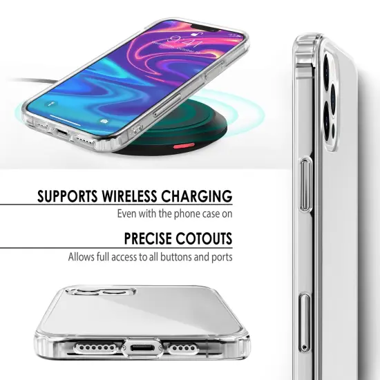 Hybrid Clear Case For iPhone 12 Pro Max (6.7 inch), Hard PC Back with Shockproof Soft TPU Bumper Protective Crystal Cover, by Insten {3}