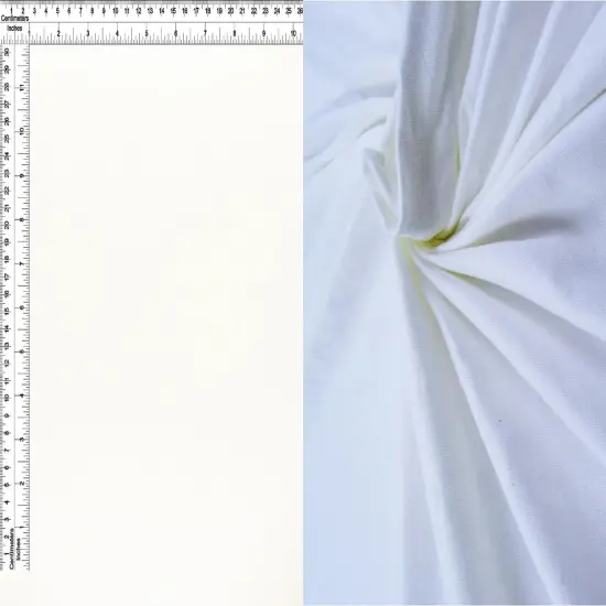 1 Yard DTY Brushed Solid Knit Fabric, 58/60&Prime; Wide Polyester Spandex Blend WHITE PFP {1}