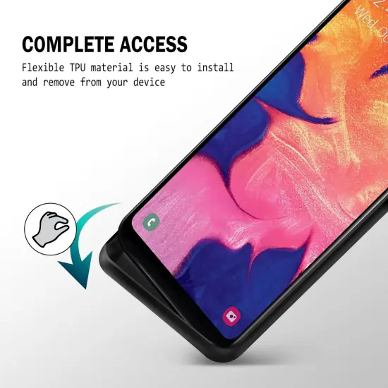 For Samsung A10e Case, Matte Black Soft Flexible TPU Ultra Slim Phone Case Skin, Anti-Scratch Anti-Fingerprint Shockproof Compatible with Samsung Galaxy A10E 5.8 Inch 2019 by Insten {6}
