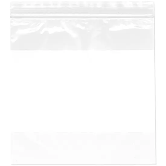 Plymor 8" x 8", 2 Mil with White-Block Zipper Reclosable Plastic Bags {1}