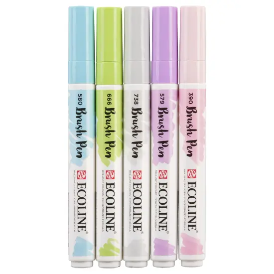 Ecoline Watercolor Brushpen Set 5/Pkg-Pastel {3}