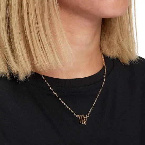 Virgo Zodiac Necklace and Bracelet, Astrology Jewelry Sets for Women Gold {7}