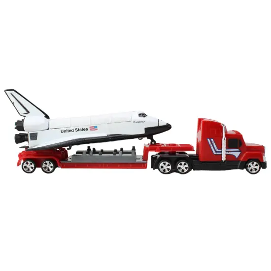 Space Adventure: Space Shuttle Transporter Truck - Die-Cast Ship Design, Free-Wheeling Action, Realistic Opening Cargo Bay, NASA Toy, Kids Ages 3+ {7}