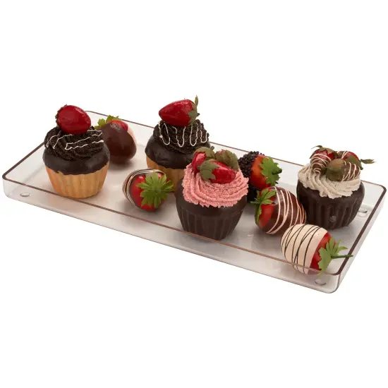 Pioneer Plastics TRAY-14R Clear Candy Plastic Tray, 14.125" W x 6.875" D x 1" H {3}