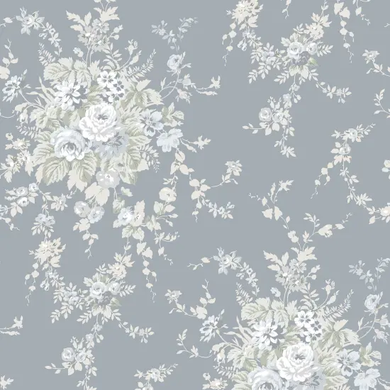 Rachel Ashwell Garden Floral Slate Gray Wallpaper {2}