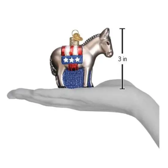 Old World Christmas 3.25 In Democratic Donkey Patriotic Tree Ornament , Ornament Democratic Donkey Multicolored {2}