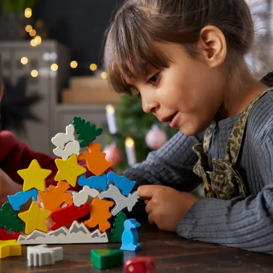 HABA Animal Upon Animal Christmas Limited Edition Wooden Stacking Game in Collector's Tin - Fun Games with Wooden Animals & Christmas Games Multicolor {4}