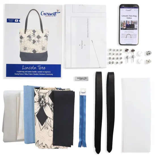 Crosscut Sewing Co.&reg; Lincoln Tote Sewing Kit - Beginner Sewing Project Kit Diamond floral {2}